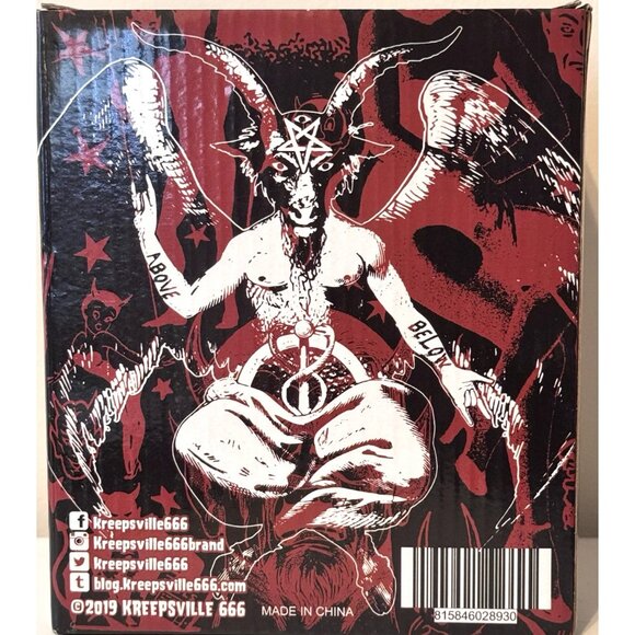 Baphomet Goat Head Salt and Pepper Shakers Satan Pentagram Kreepsville 666 New - Picture 6 of 6